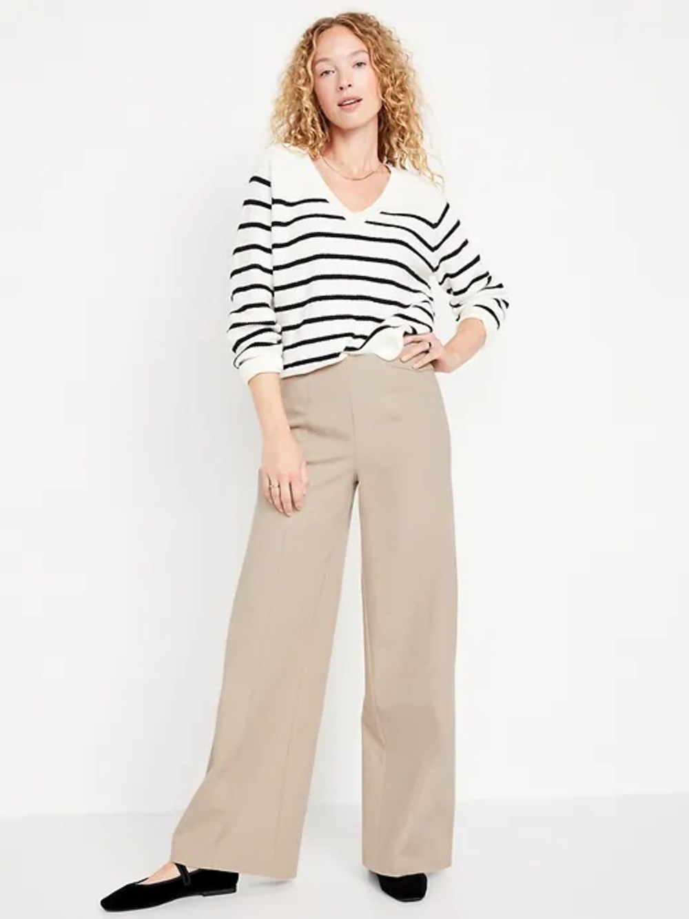 Old Navy Pull-On Pixie Wide Leg Pants | Mocha Taffy | Large Tall | Like New